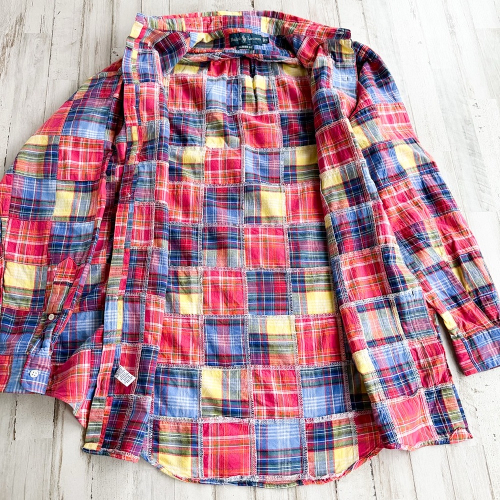 Ralph Lauren Madras Patchwork Button Down Oxford … - image 7